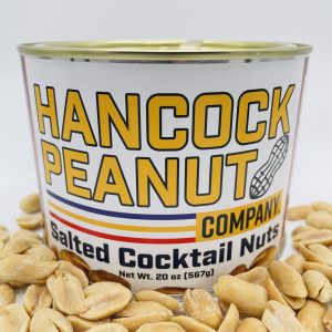 Salted Cocktail Hancock Peanuts in a 20 oz resealable can