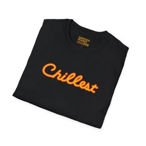 A folded black t-shirt named 2137883004735349243_2048.jpeg with "Chillest" in bold, retro orange and yellow script across the chest.