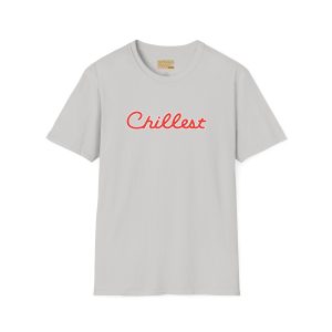 A light gray t-shirt (Product: 940246784421197083_2048.jpeg) featuring the word "Chillest" printed in bold red script across the chest.