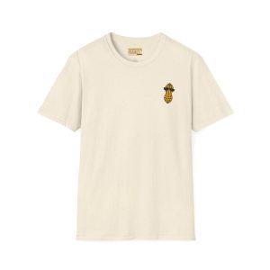 Off-white speckled 12589004158072280791_2048.jpeg short-sleeve t-shirt with a small graphic of a peanut wearing sunglasses on the chest.