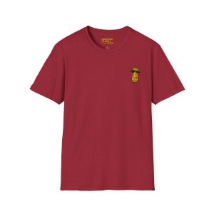 Maroon 16255416986238142541_2048.jpeg Big Crop crew neck t-shirt with a small graphic of a peanut wearing sunglasses on the chest.