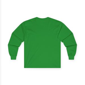 Back view of the 18010771026056358205_2048.jpeg solid green long-sleeve crewneck shirt.