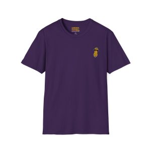 Short-sleeved purple 4071837622508840996_2048.jpeg t-shirt with a small embroidered peanut wearing sunglasses on the left chest.