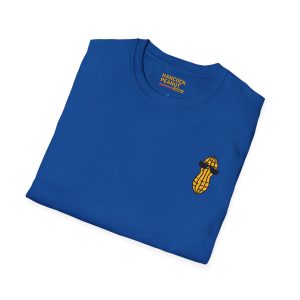 Royal blue 4858893367808593944_2048.jpeg Hancock’s Big Crop Shirt featuring a small embroidered peanut wearing sunglasses on the left chest and a brand label printed on the inside neck.