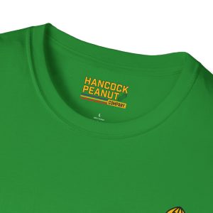 Green 5510424158532428299_2048.jpeg crewneck t-shirt with a printed neck label reading Hancock Peanut Company above the size L and material details.
