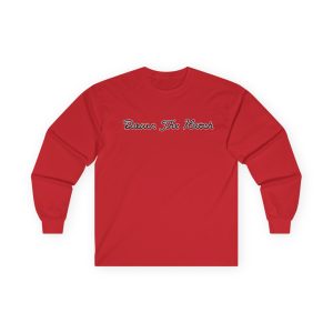 Red long-sleeve 6416112843517415364_2048.jpeg shirt with the words Down The Hatch printed in cursive across the chest.
