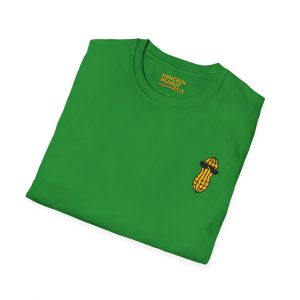 Green 7828054598789549470_2048.jpeg crew-neck T-shirt with a small embroidered peanut wearing sunglasses on the chest.